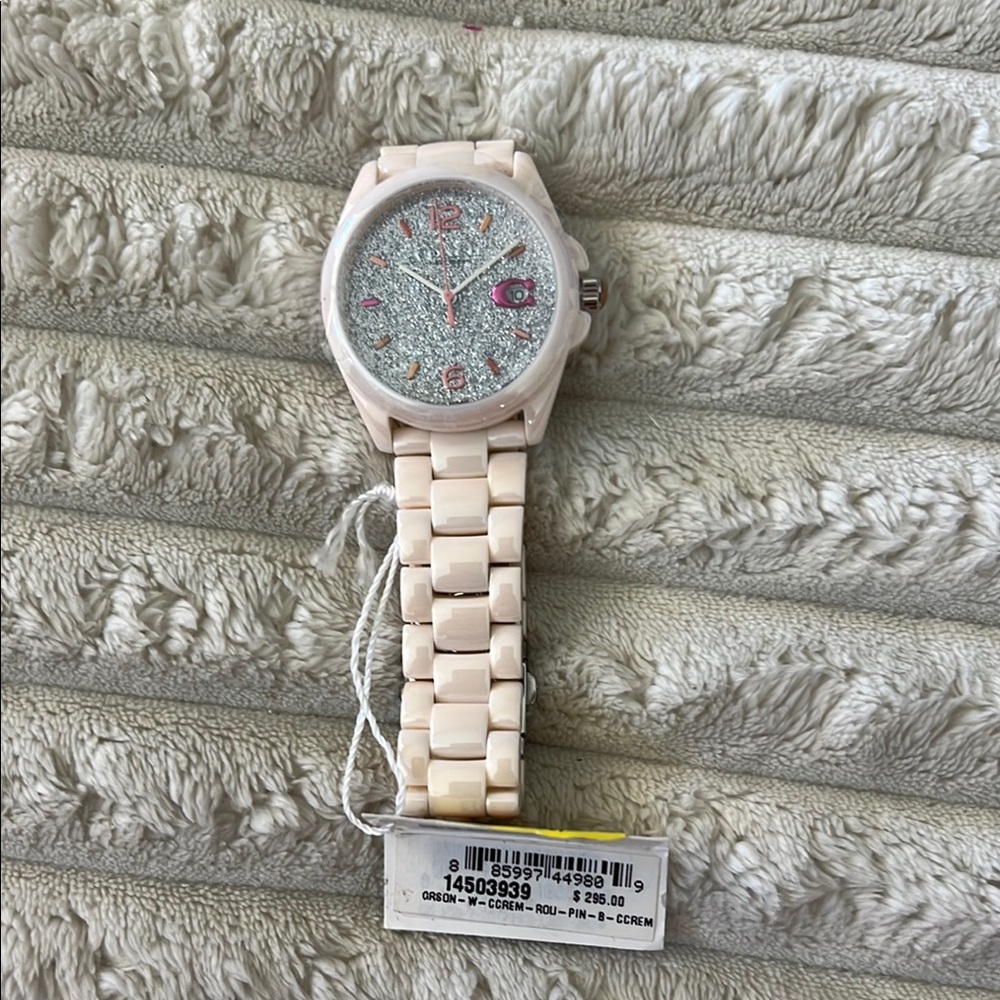 Coach Pink and Silver Women's Watch